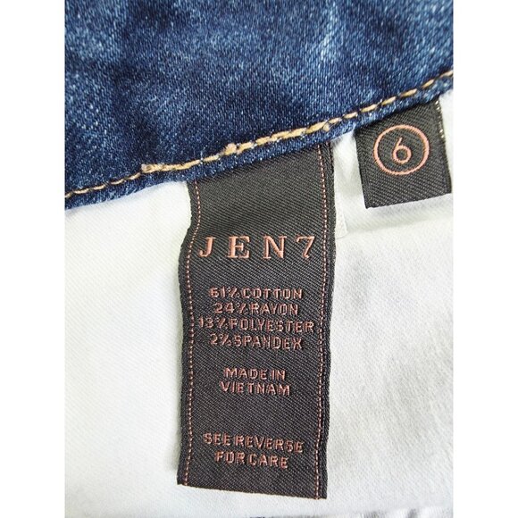 7 For All Mankind Jen 7 Size 6 Womens 31" Inseam Slim Bootcut Blue Denim Jeans - Picture 5 of 12